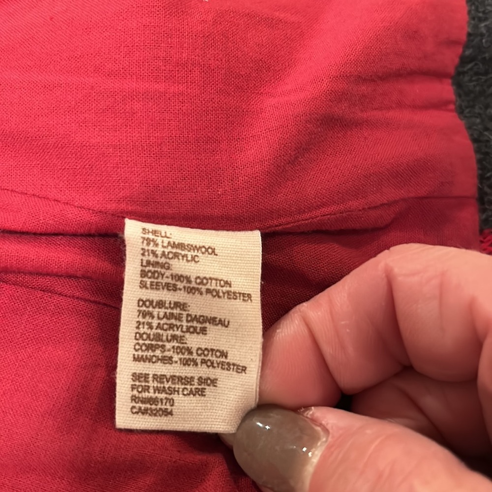 FREE PEOPLE Sweater/Jacket with Yoke and Belt Detail Gray and Red Size M - Picture 13 of 14